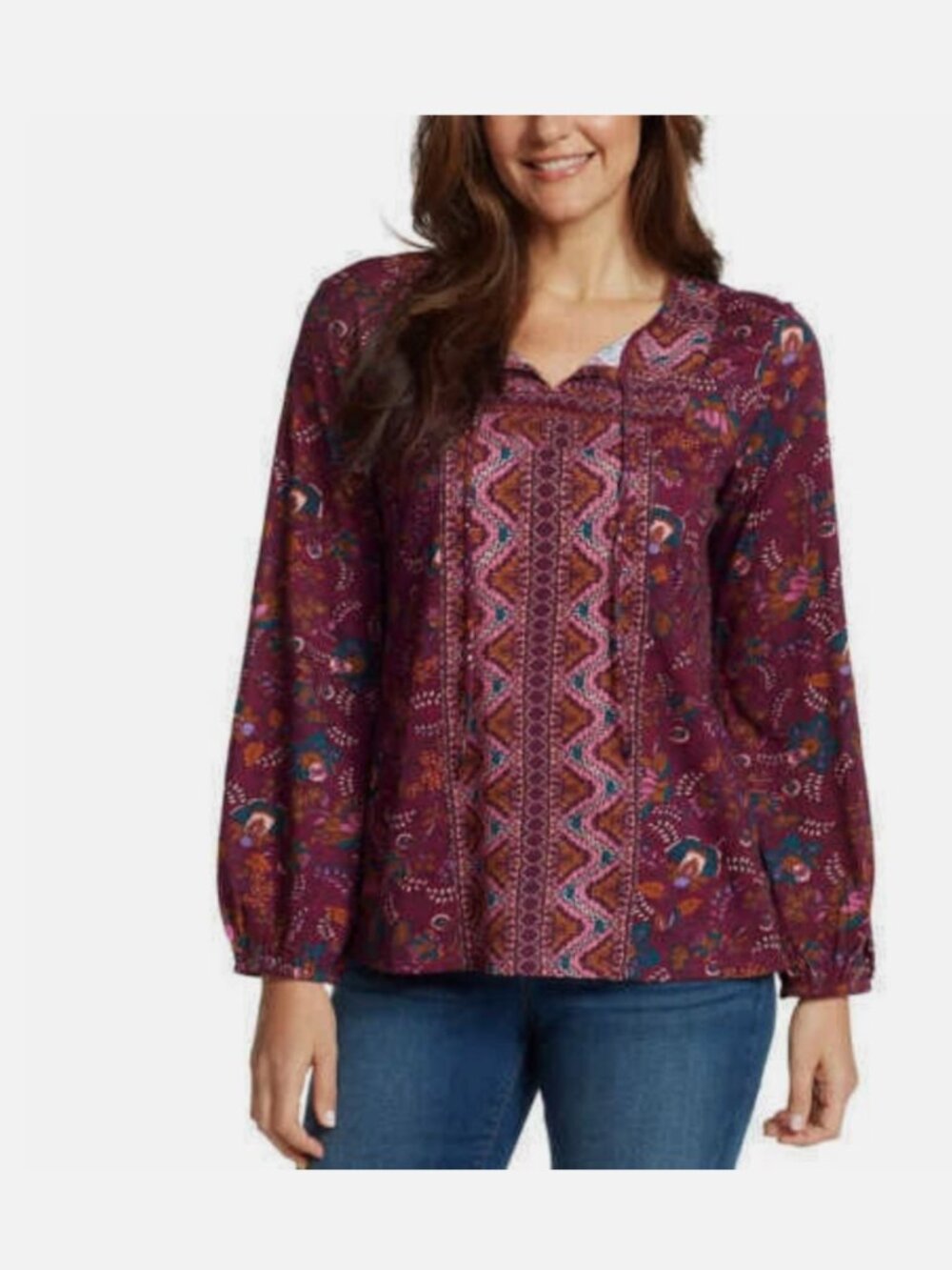 New Vintage America Women's Peasant Blouse Top